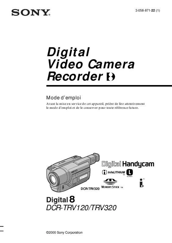 Mode d'emploi SONY DCR-TRV320