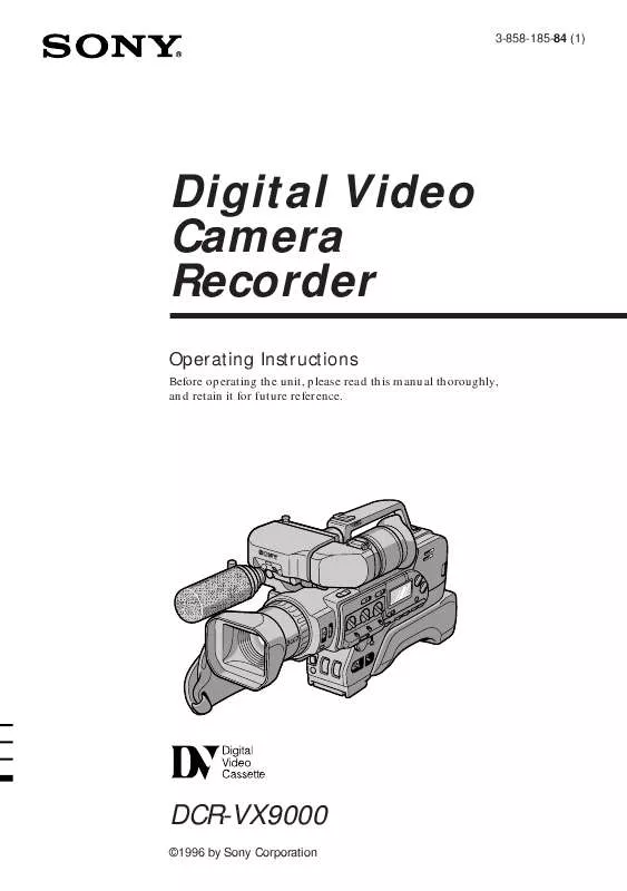 Mode d'emploi SONY DCR-VX9000