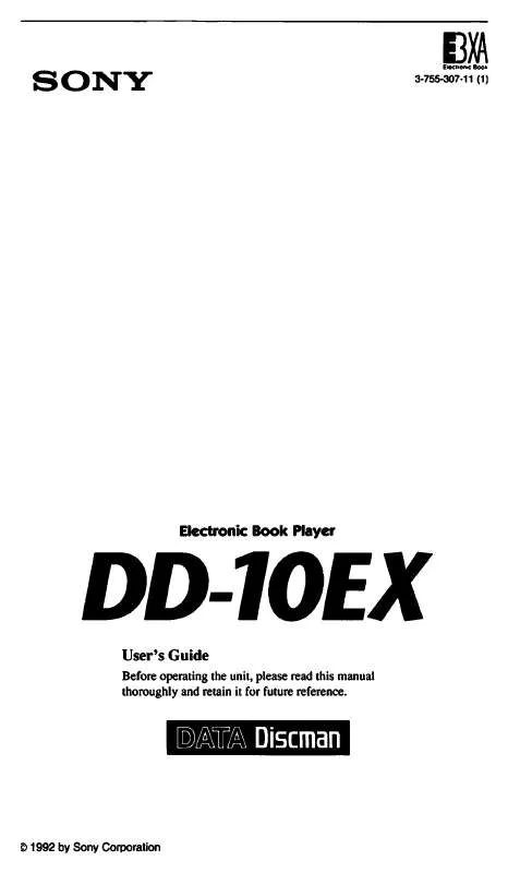 Mode d'emploi SONY DD10EX