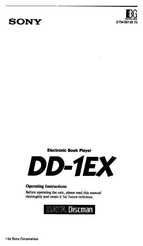 Mode d'emploi SONY DD1EX