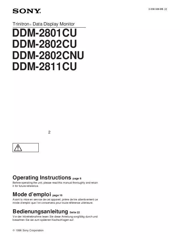 Mode d'emploi SONY DDM-2801CU