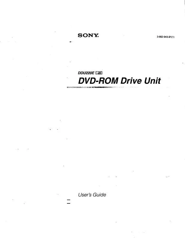 Mode d'emploi SONY DDU220E