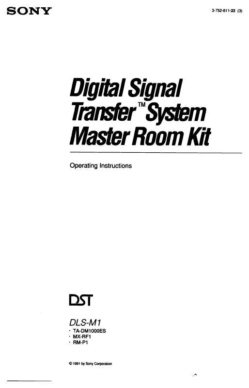 Mode d'emploi SONY DLSM1