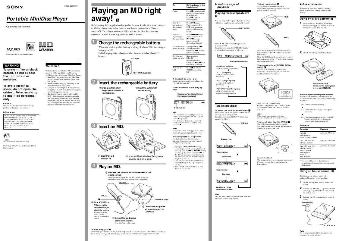 Mode d'emploi SONY DMX-WL1