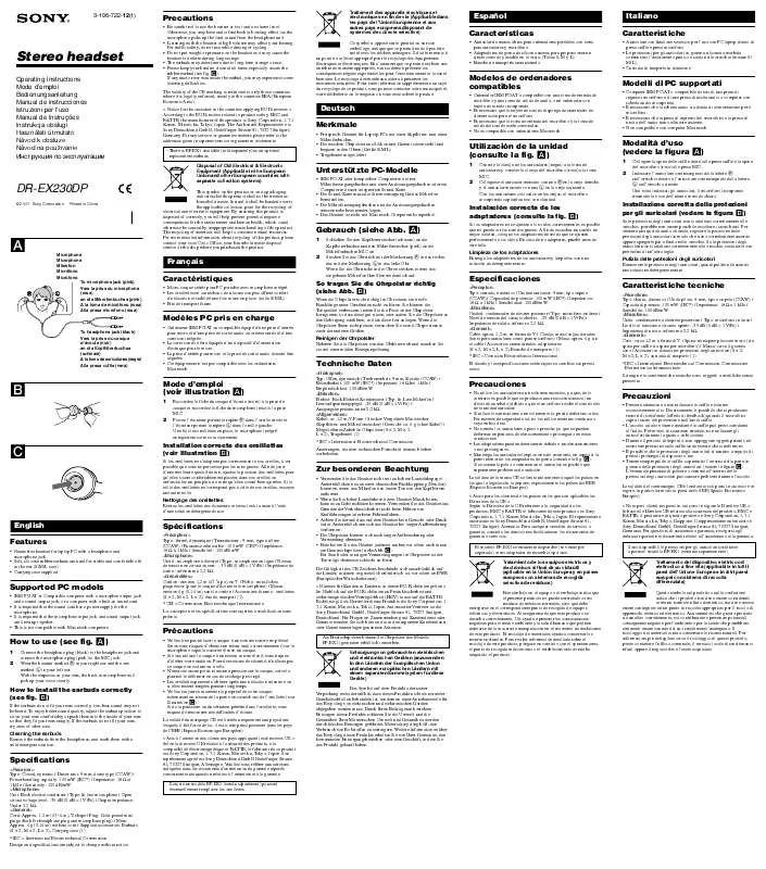 Mode d'emploi SONY DR-EX230DP