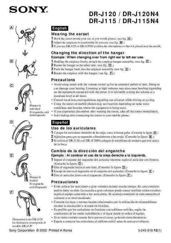 Mode d'emploi SONY DR-J115N4