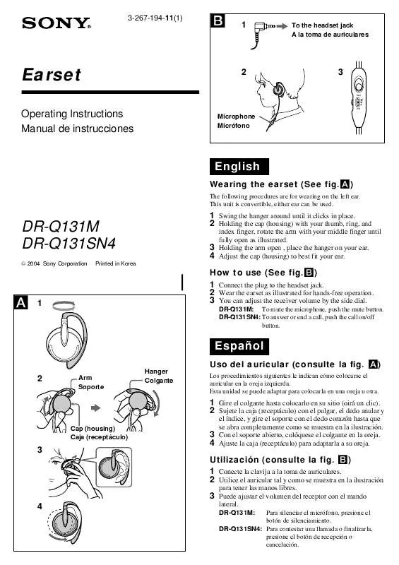 Mode d'emploi SONY DR-Q131SN4