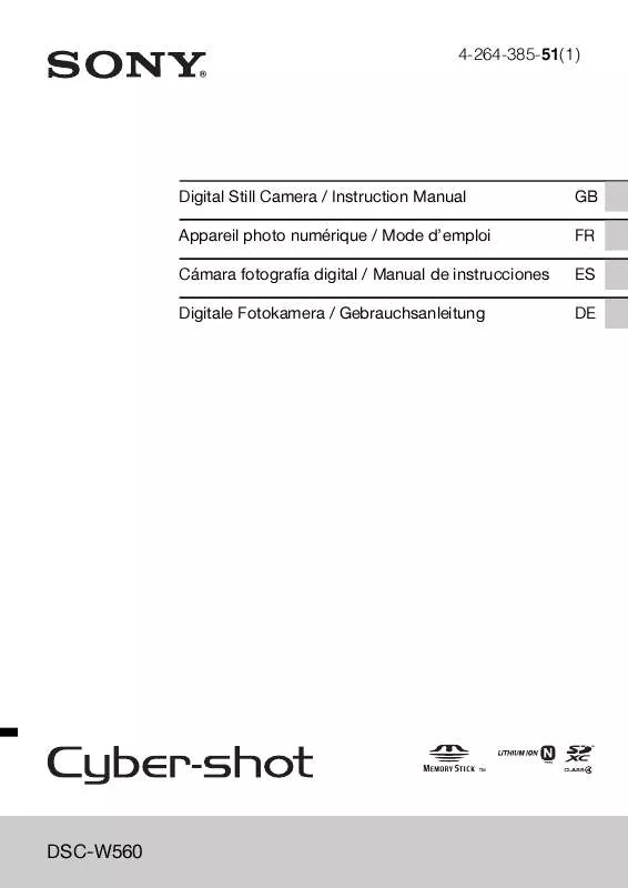 Mode d'emploi SONY CYBERSHOT DSC-W560