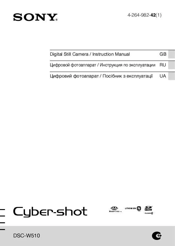 Mode d'emploi SONY DSC-W510B