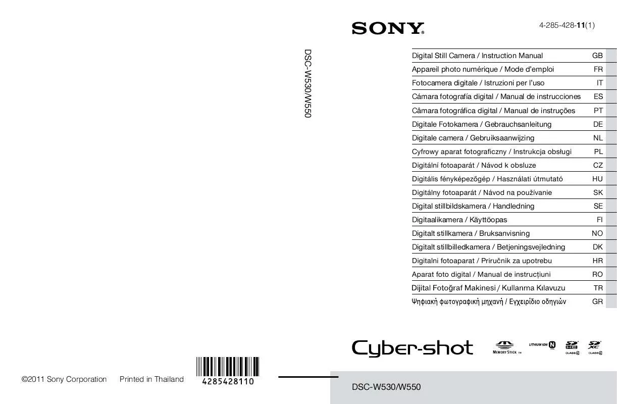 Mode d'emploi SONY DSC-W550L