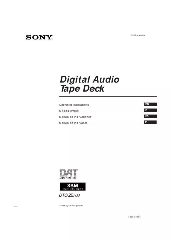 Mode d'emploi SONY DTC-ZE700