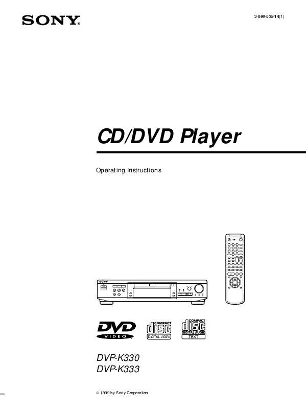 Mode d'emploi SONY DVP-K330