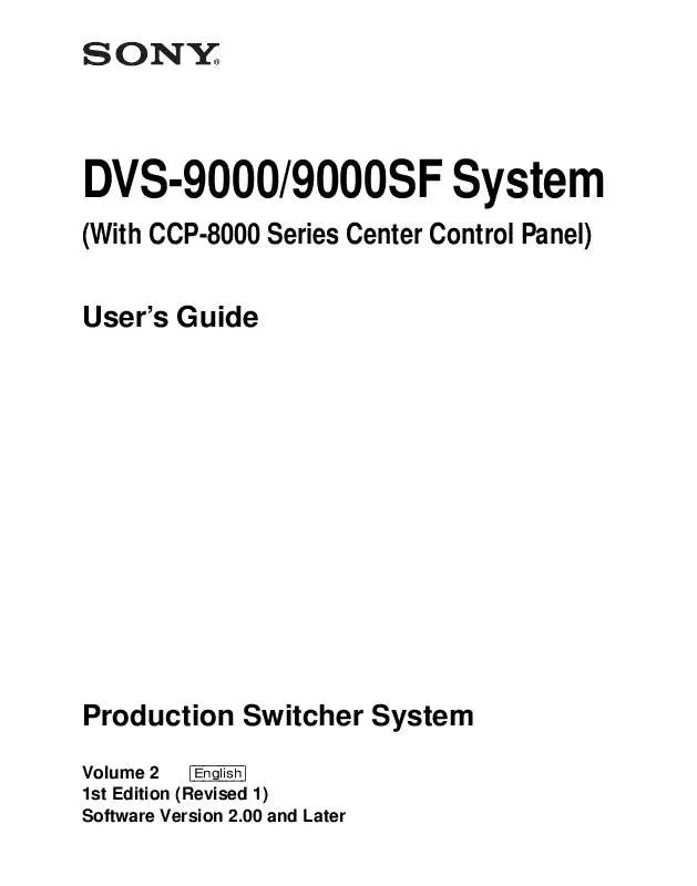 Mode d'emploi SONY DVS-9000 SYSTEM