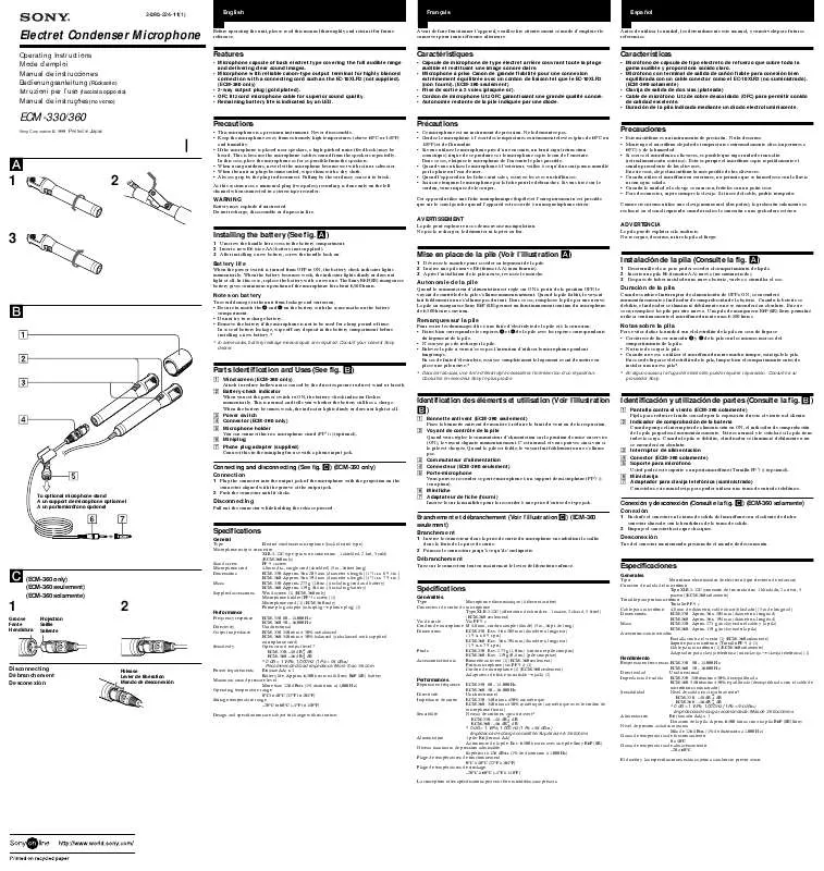 Mode d'emploi SONY ECM-360