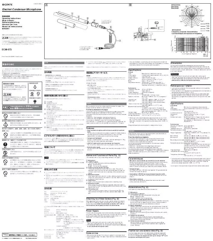 Mode d'emploi SONY ECM-673