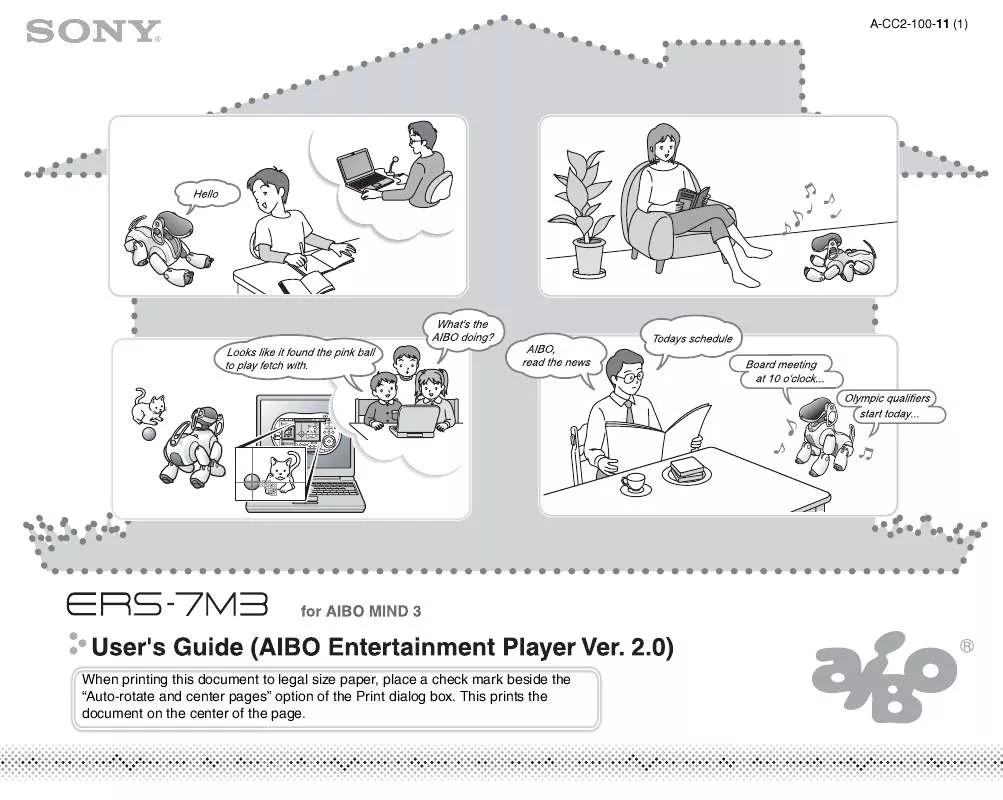 Mode d'emploi SONY ERS-7M3