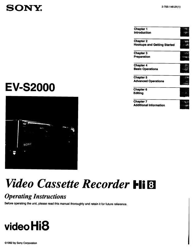 Mode d'emploi SONY EVS2000