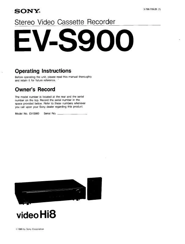 Mode d'emploi SONY EVS900