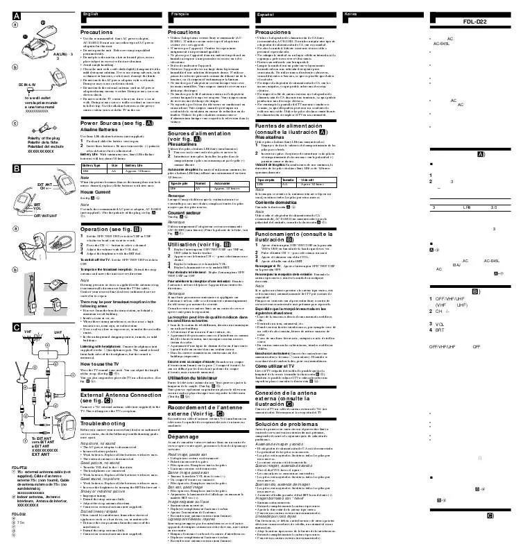 Mode d'emploi SONY FDL-PT22