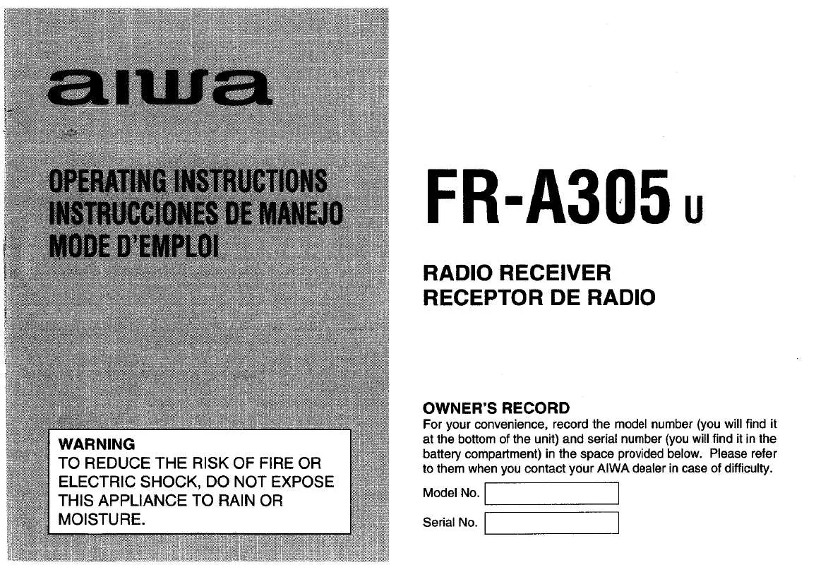 Mode d'emploi SONY FRA305