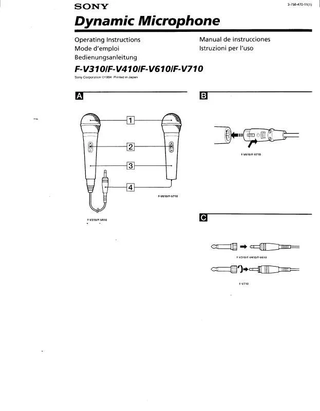 Mode d'emploi SONY FV310