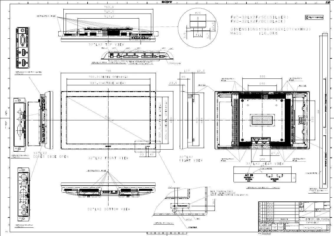 Mode d'emploi SONY FWD-32LX2F/BT