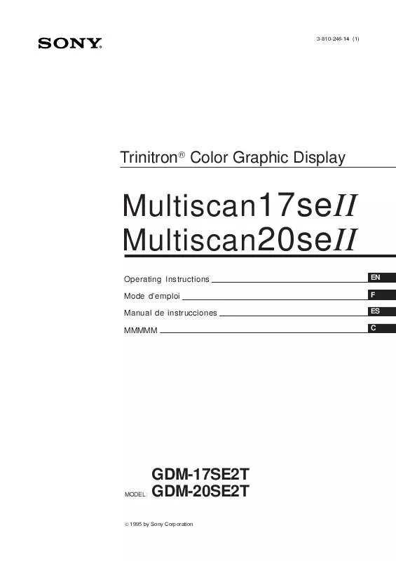 Mode d'emploi SONY GDM-17SE2T