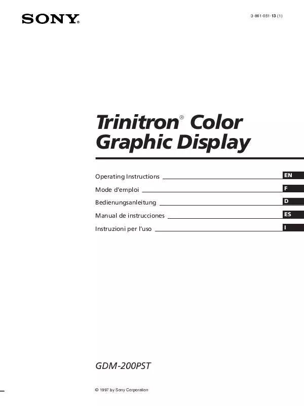 Mode d'emploi SONY GDM-200PST