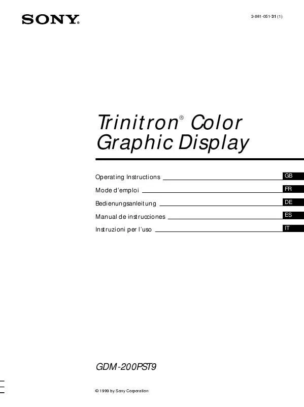 Mode d'emploi SONY GDM-200PST9