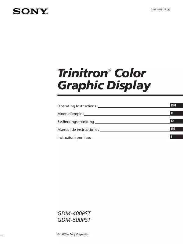 Mode d'emploi SONY GDM-400PST