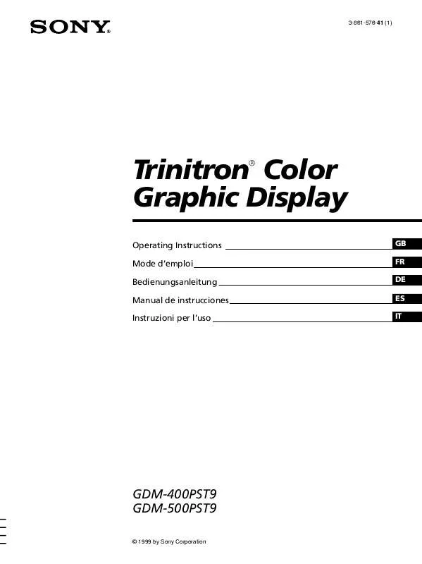 Mode d'emploi SONY GDM-500PST9