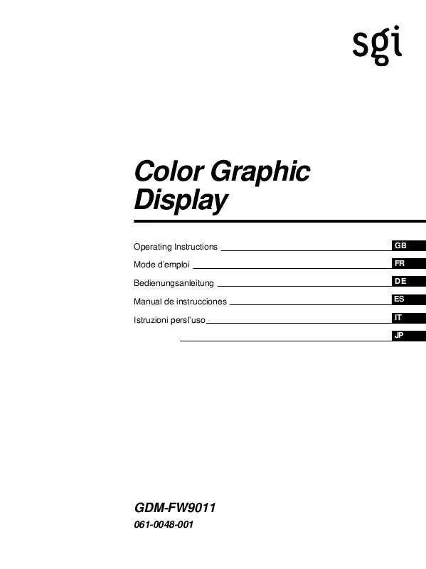 Mode d'emploi SONY GDM-FW9011