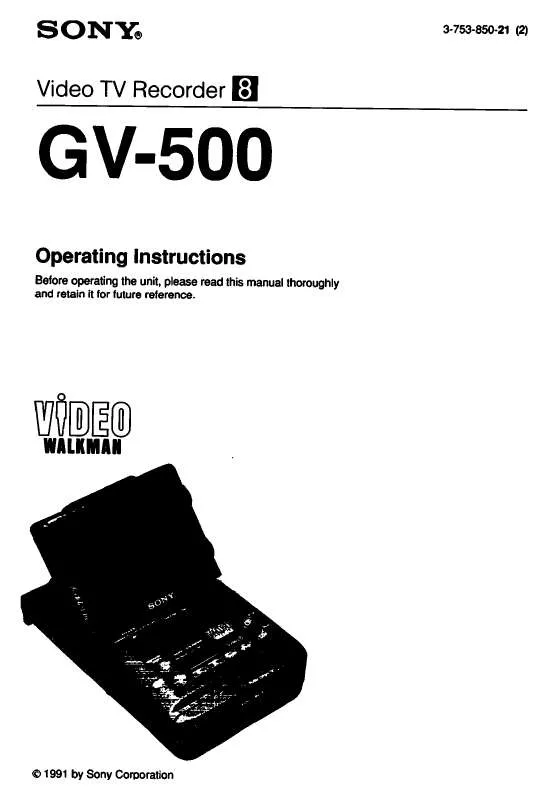 Mode d'emploi SONY GV-500