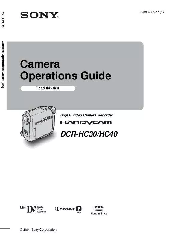 Mode d'emploi SONY DCR-HC30