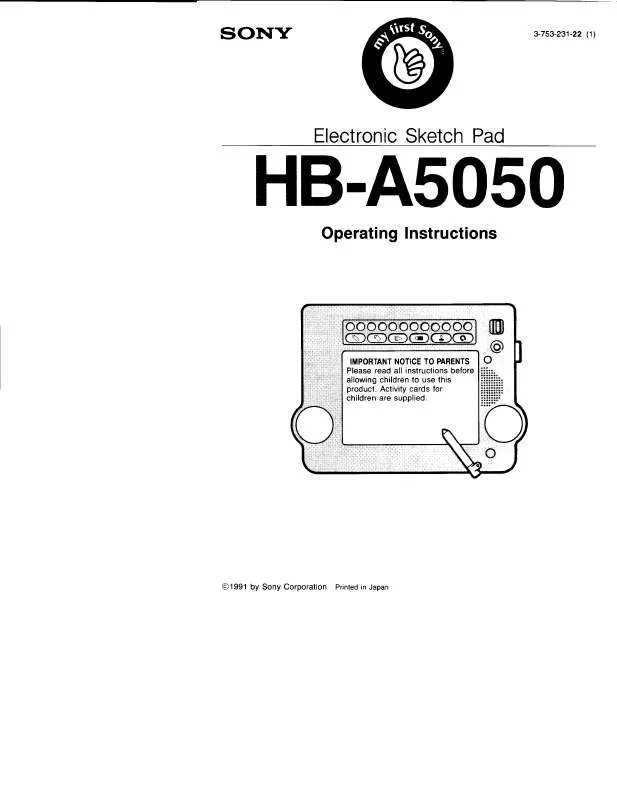 Mode d'emploi SONY HBA5050