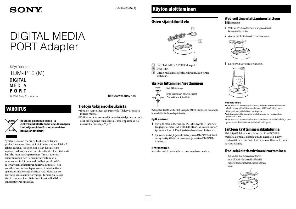 Mode d'emploi SONY HID-C10