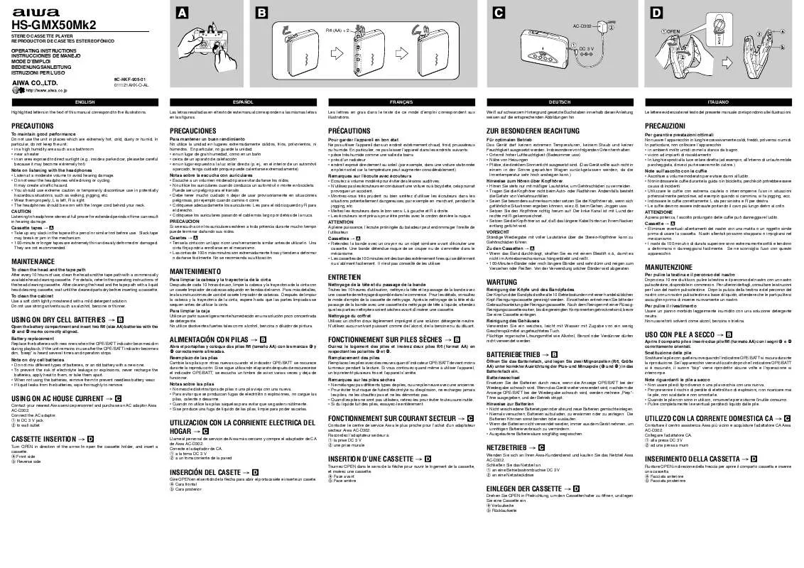 Mode d'emploi SONY HSGMX50MK2