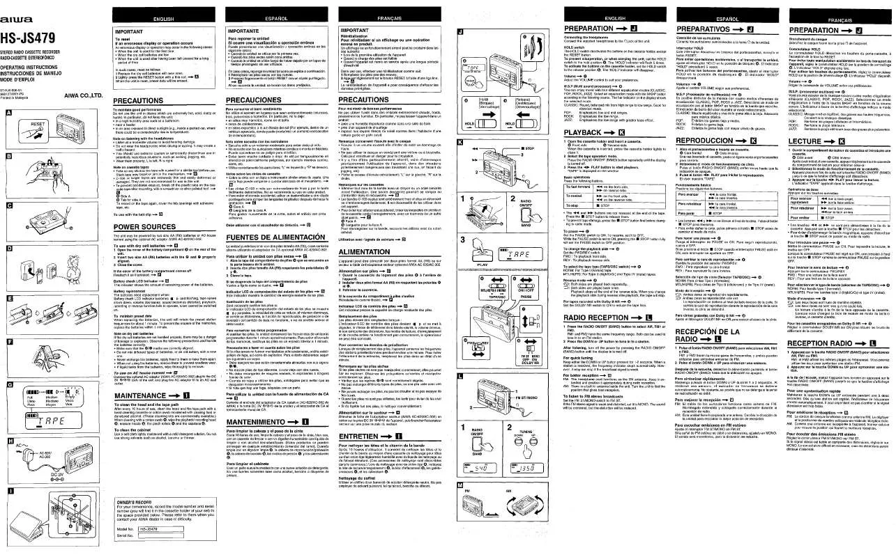 Mode d'emploi SONY HSJS479