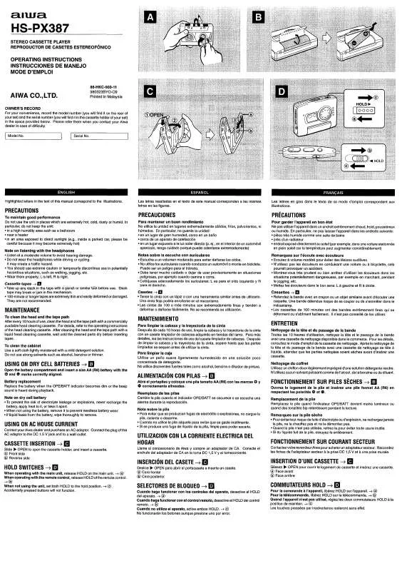 Mode d'emploi SONY HSPX387