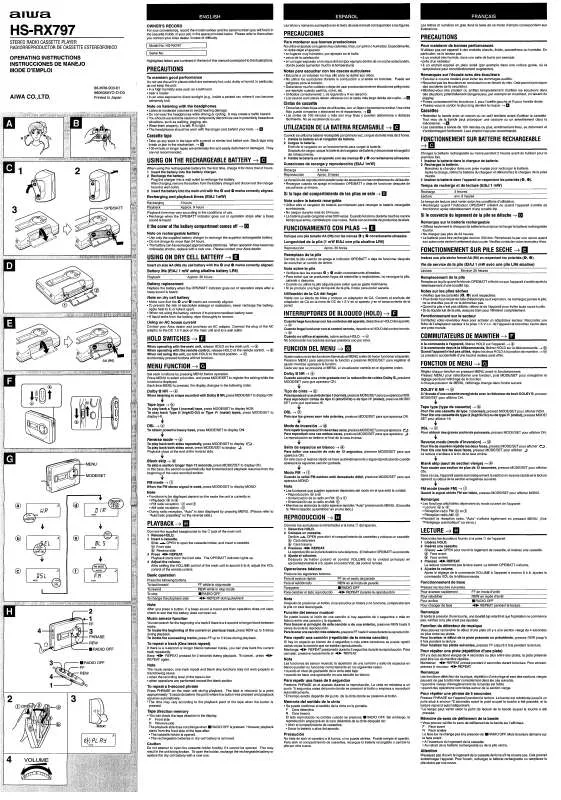 Mode d'emploi SONY HSRX797