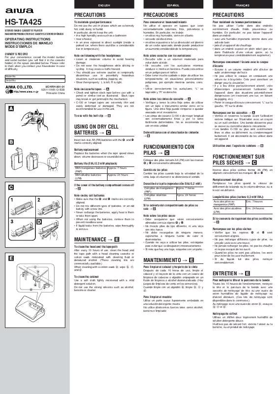 Mode d'emploi SONY HSTA425