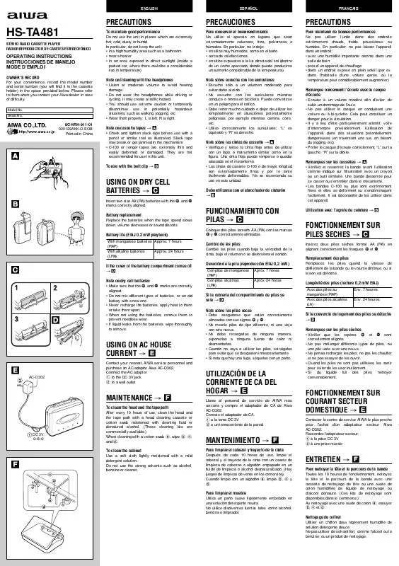 Mode d'emploi SONY HSTA481