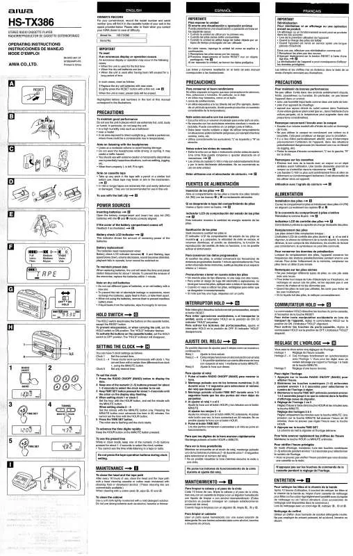 Mode d'emploi SONY HSTX386