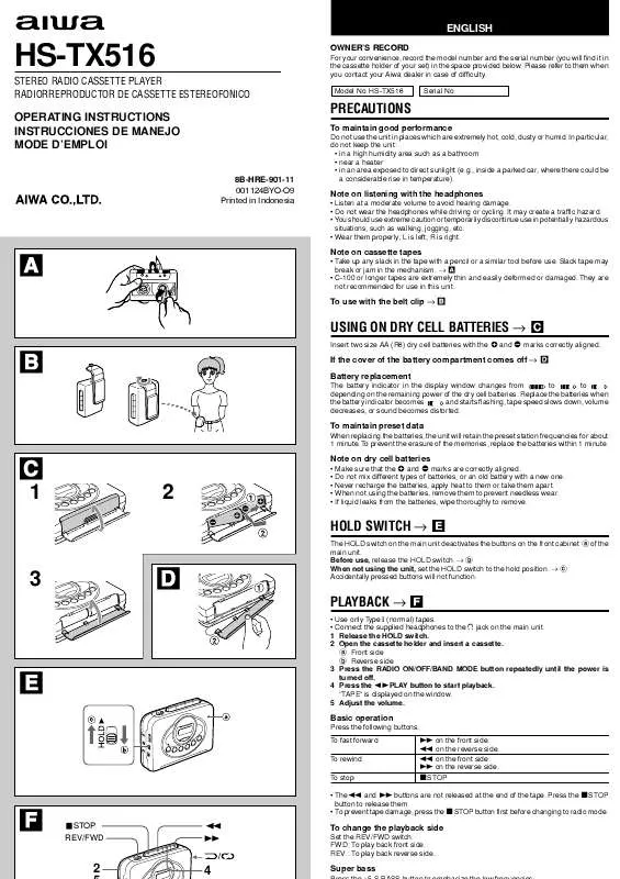 Mode d'emploi SONY HSTX516