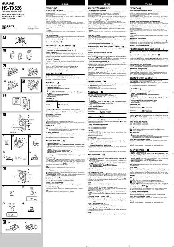 Mode d'emploi SONY HSTX526