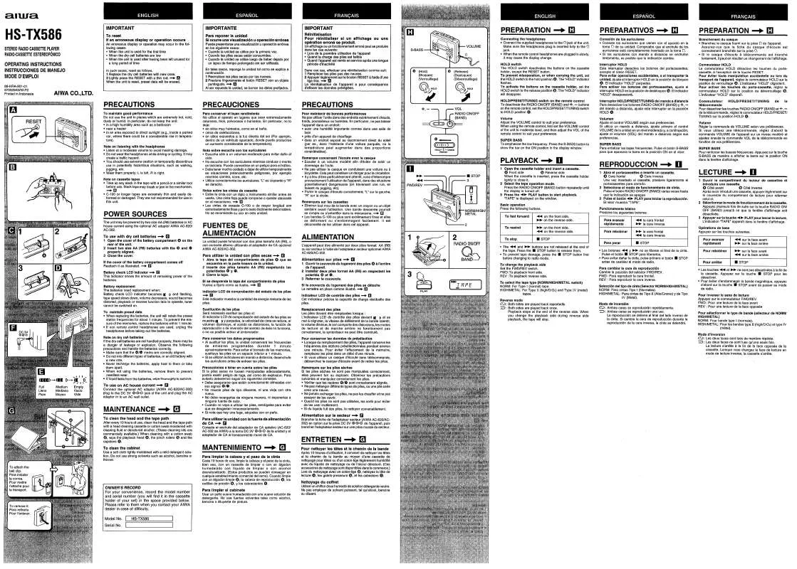 Mode d'emploi SONY HSTX586