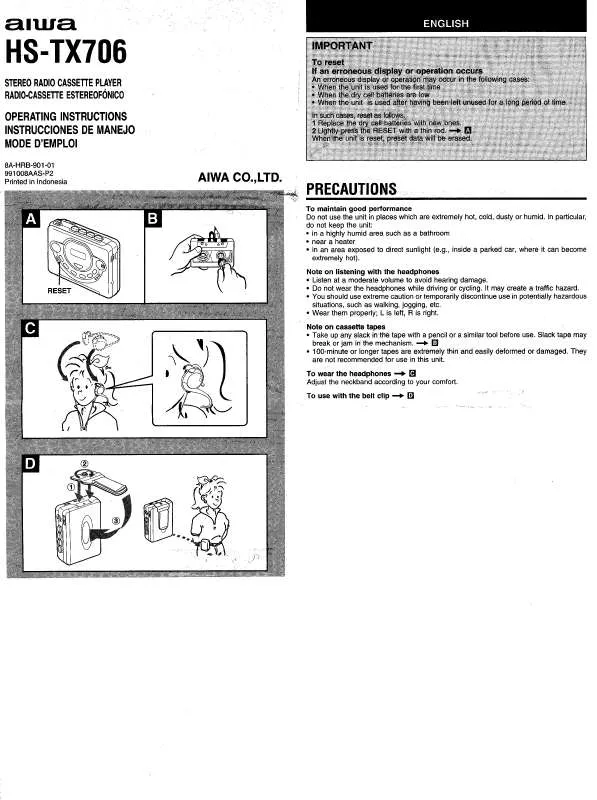 Mode d'emploi SONY HSTX706