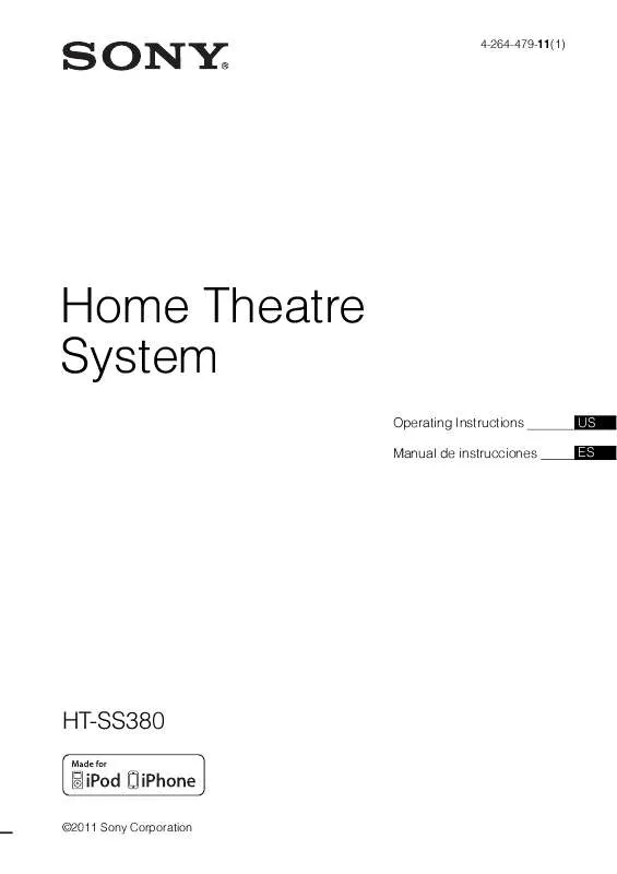 Mode d'emploi SONY HT-SS380