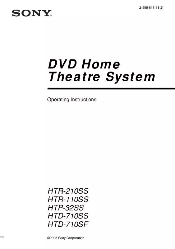 Mode d'emploi SONY HTD-710SS