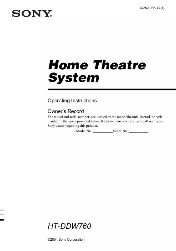 Mode d'emploi SONY HT-DDW760